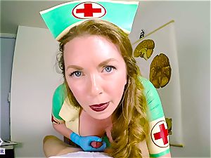 predominant super-fucking-hot nurse masturbates and humiliates you